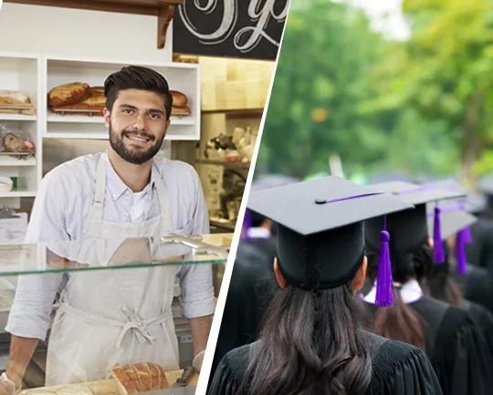 Emprendedor y estudiante graduado, imagen del programa CREDUEMPRENDER
