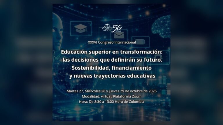 Pieza del XXXVI Congreso Internacional de ÁPICE «Educación superior en transformación», 27 al 29 de octubre de 2026, virtual