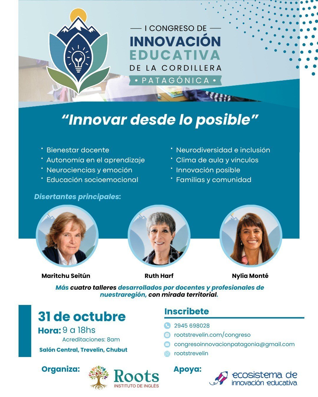 Afiche del I Congreso de Innovación Educativa de la Cordillera Patagónica