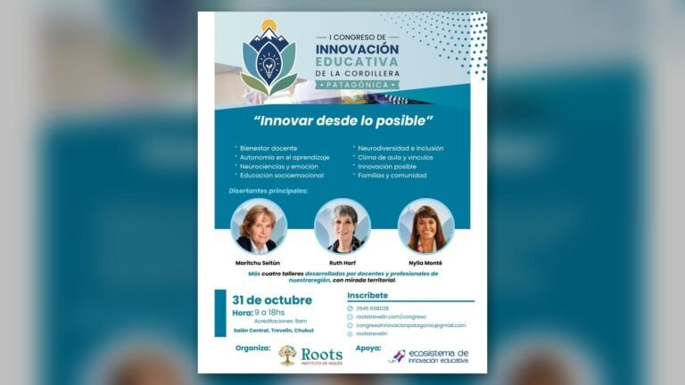 Afiche del I Congreso de Innovación Educativa de la Cordillera Patagónica, Trevelin (Chubut), 31 de octubre de 2026